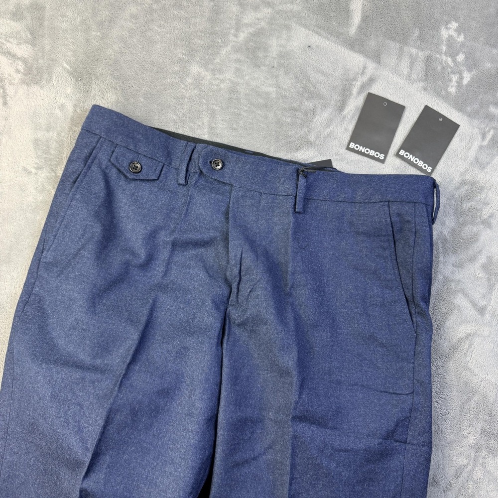 Bonobos Pants Mens 36x37 Heather Navy Slim Fit Italian Wool Dress Trousers‎ - Picture 11 of 16